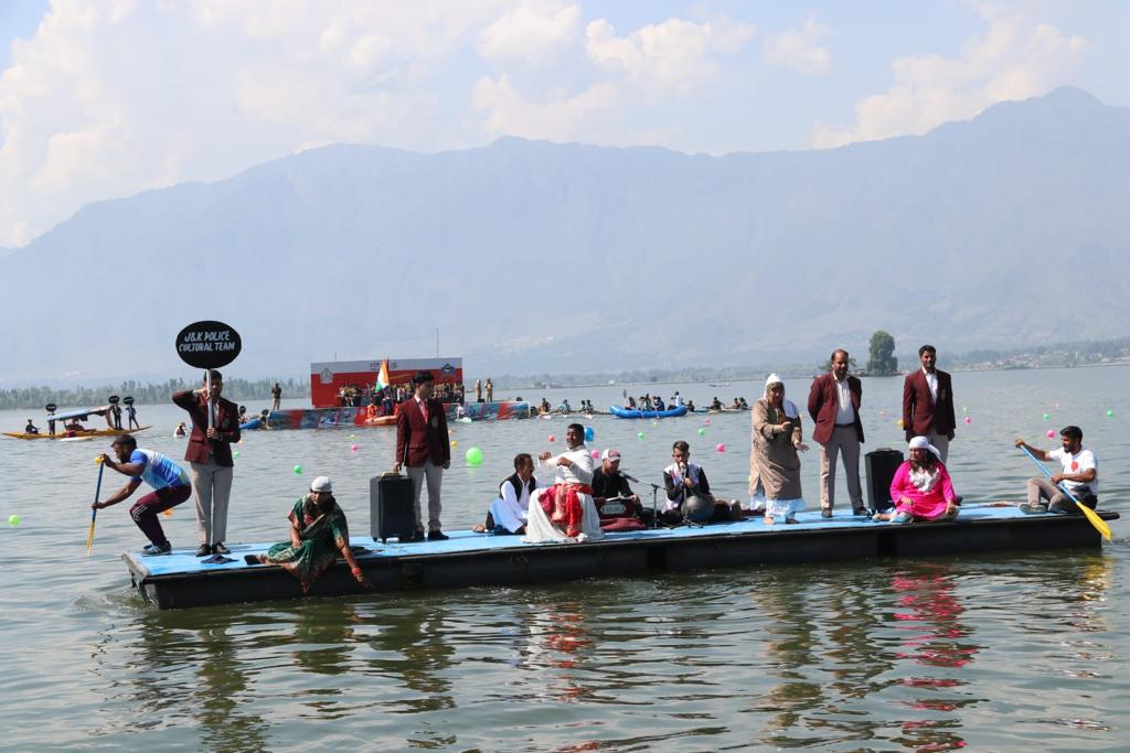 'Director General of Police Jammu and Kashmir UT, Dilbag Singh declared open a 3-day Water Sports festival ‘Jashan-e-Dal 2023’ today at a function held at SKICC  this afternoon. The event is being organized by Jammu and Kashmir Police under its Civic Action Programme.'